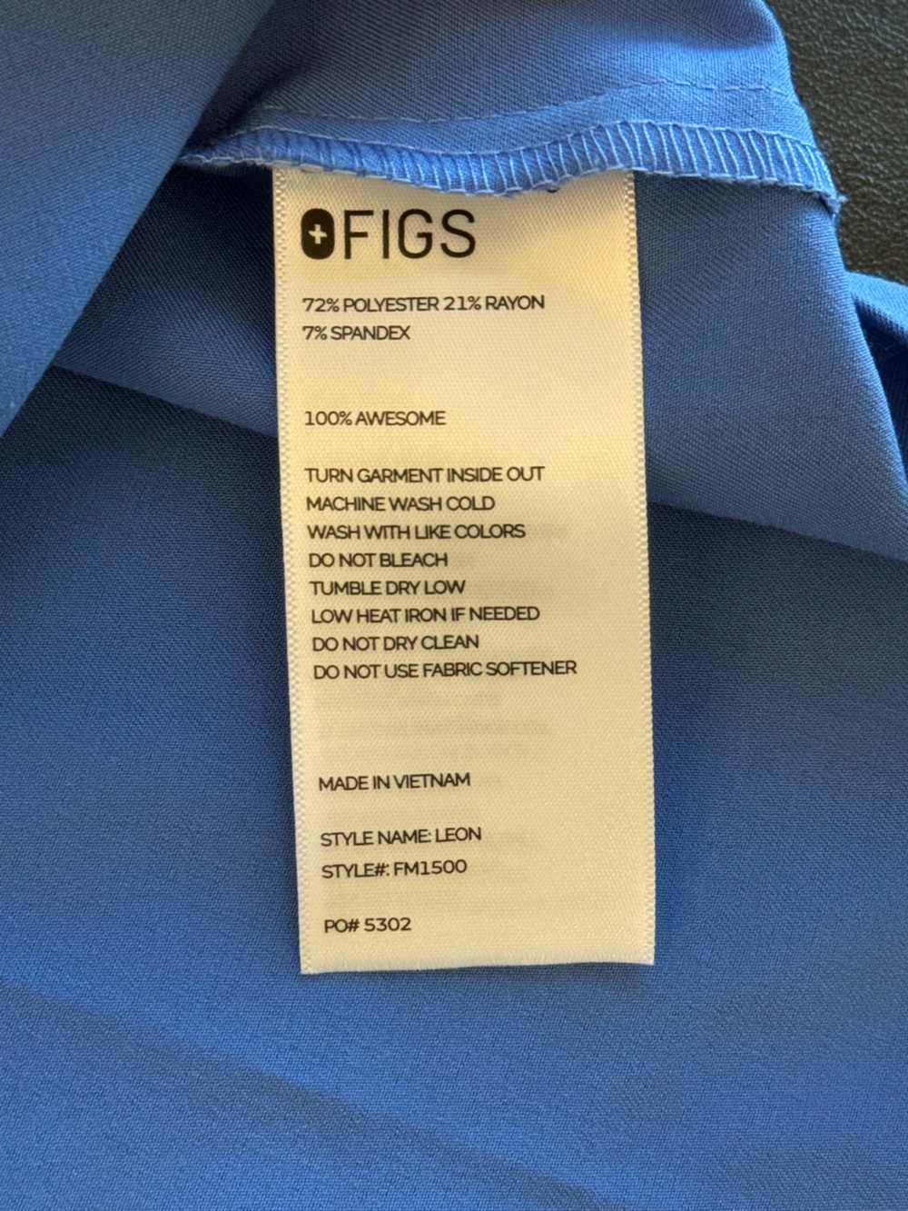FIGS Men’s Cecil Blue Scrub Set: Leon Scrub Top XL & Cairo Straight Leg Pant XLS - Picture 8 of 16